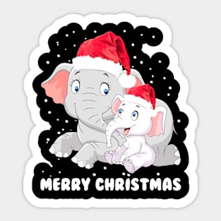 Merry Christmas Elephant Sticker